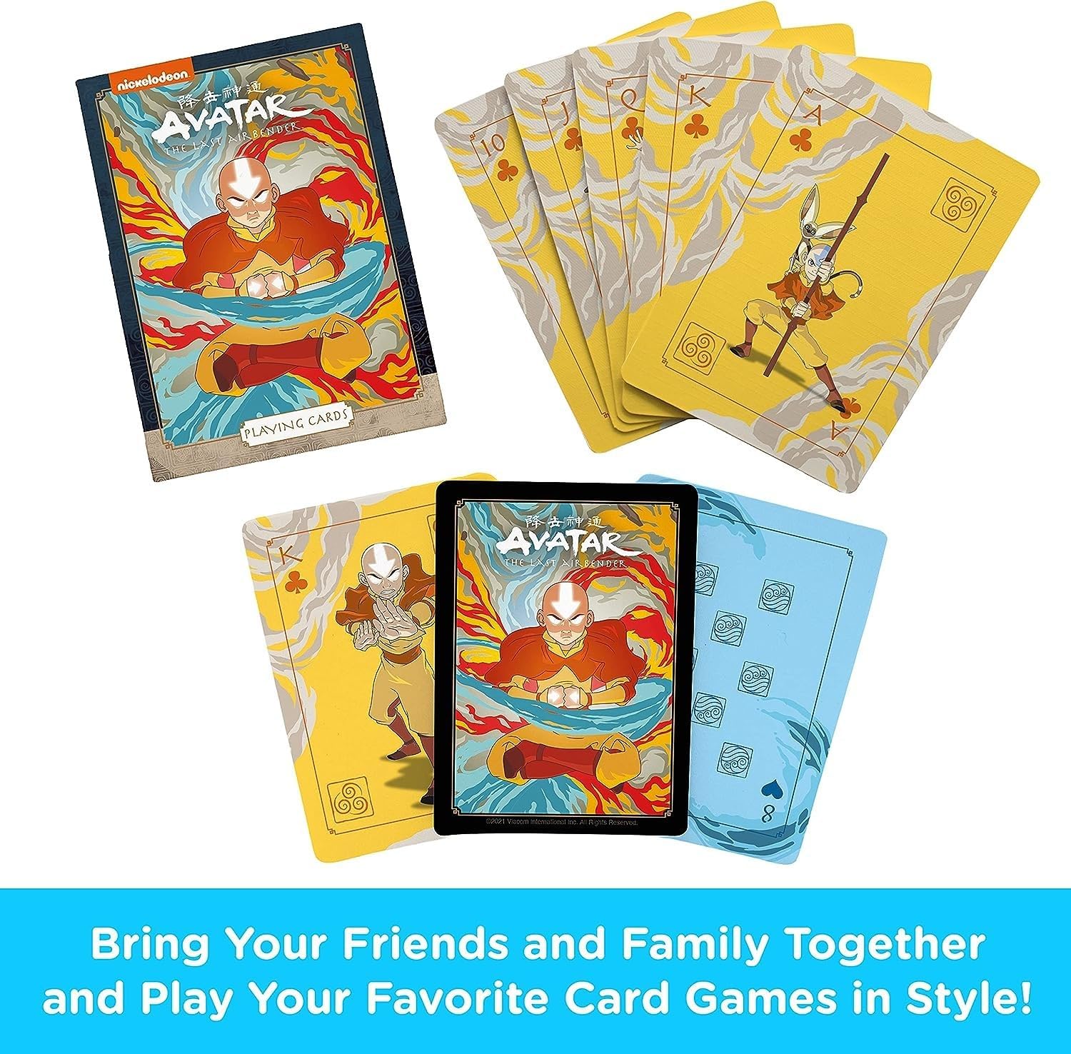 AQUARIUS Avatar Playing Cards - Avatar: The Last Airbender Shaped Deck of Cards for Your Favorite Card Games - Officially Licensed The Office Merchandise & Collectibles
