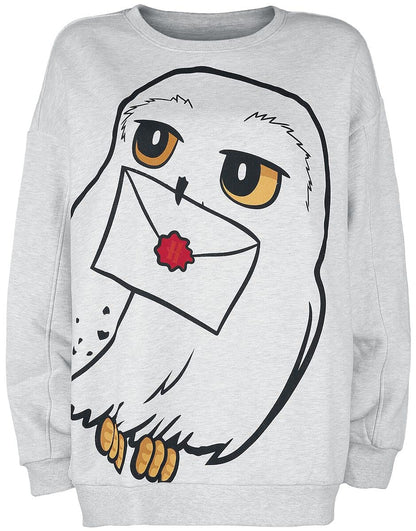 cotton division Harry Potter Hedwige Femme Sweat-Shirt Gris chiné M 75% Coton, 25% Polyester Large