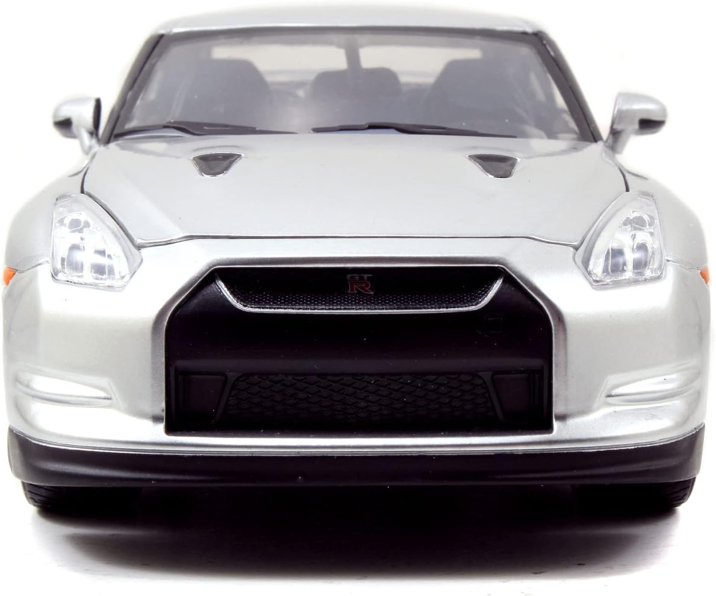 Jada Toys - Modellino auto Fast and Furious 1:24 - Brian`s Nissan GT-R R35 (argento) in Fast & Furious, la Cast Auto di Brian O`Conner con parti apribili, 19 cm, a partire da 8 anni