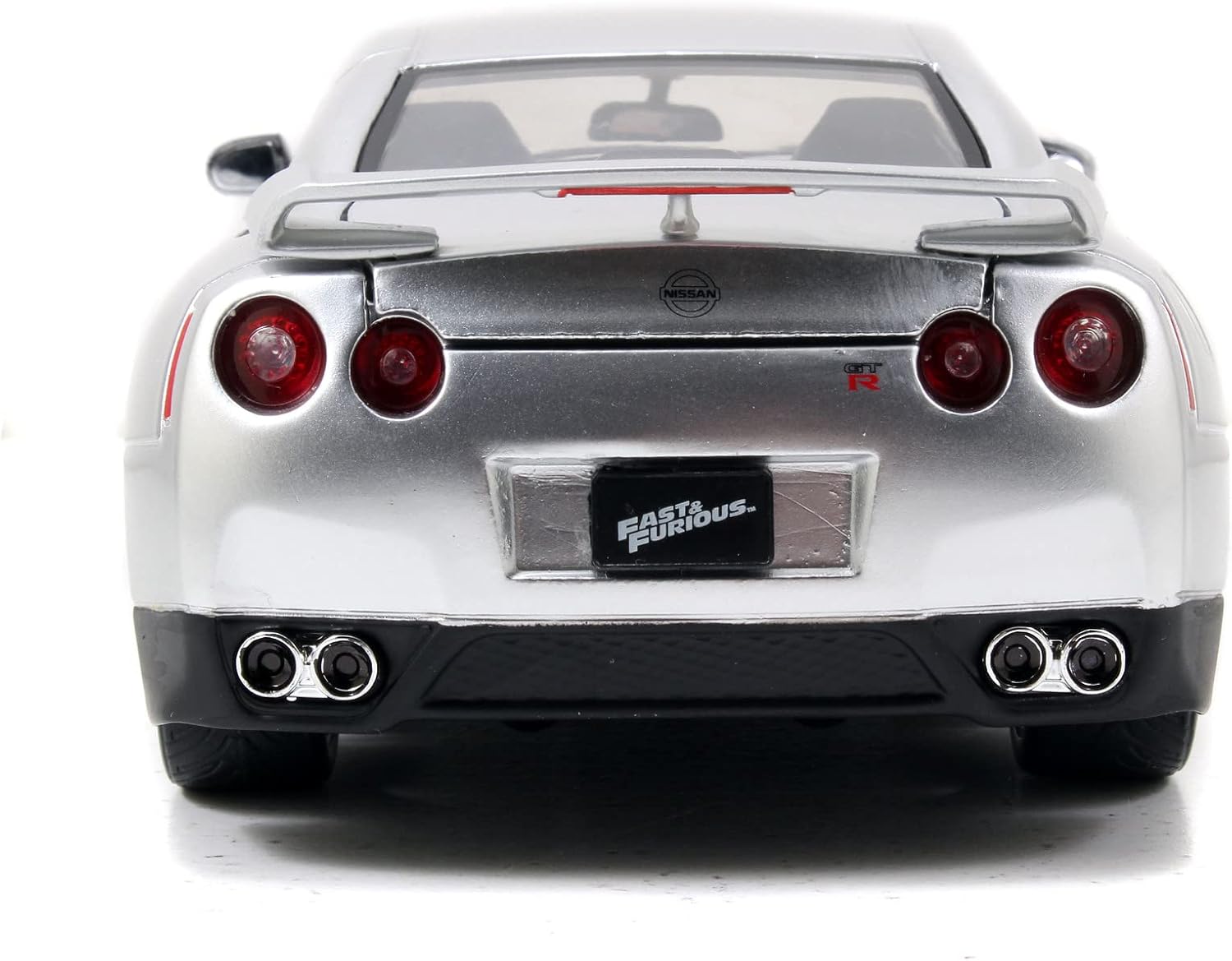 Jada Toys - Modellino auto Fast and Furious 1:24 - Brian`s Nissan GT-R R35 (argento) in Fast & Furious, la Cast Auto di Brian O`Conner con parti apribili, 19 cm, a partire da 8 anni