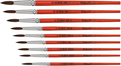 Pelikan 720417 Hair Paintbrushes 23 Type 3 x 2/6 / 4/6 / 8