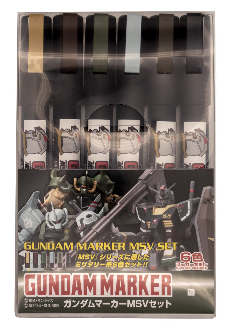Gundam Marker MSV Set (Set of 6 Markers) Gundam, GSI Creos Gundam Marker Set