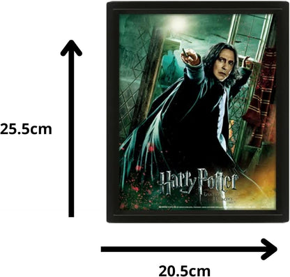Harry Potter 3D Lenticular Poster of Deathly Hallows Snape 25cm x 20cm x 1.3cm in Box Frame - Official Merchandise