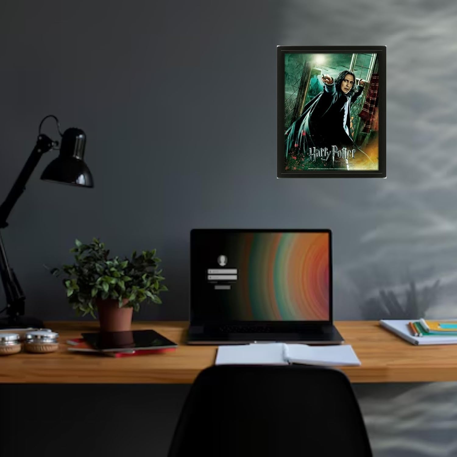 Harry Potter 3D Lenticular Poster of Deathly Hallows Snape 25cm x 20cm x 1.3cm in Box Frame - Official Merchandise
