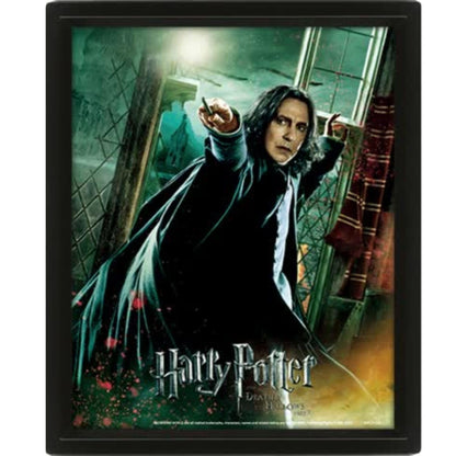 Harry Potter 3D Lenticular Poster of Deathly Hallows Snape 25cm x 20cm x 1.3cm in Box Frame - Official Merchandise