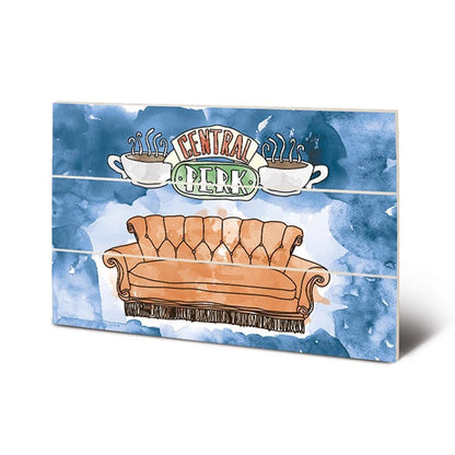Friends - Impression sur Bois 20 x 29, 5 cm (Central Perk