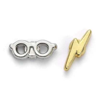 HARRY POTTER Blitz und Brille Mujer Set de Pendientes Plateado, Aleación de Zinc