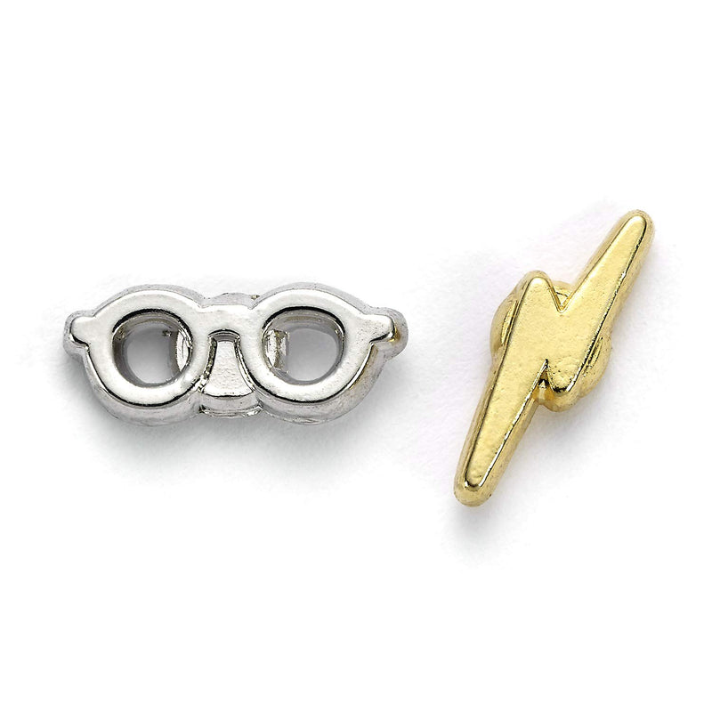 HARRY POTTER Blitz und Brille Mujer Set de Pendientes Plateado, Aleación de Zinc