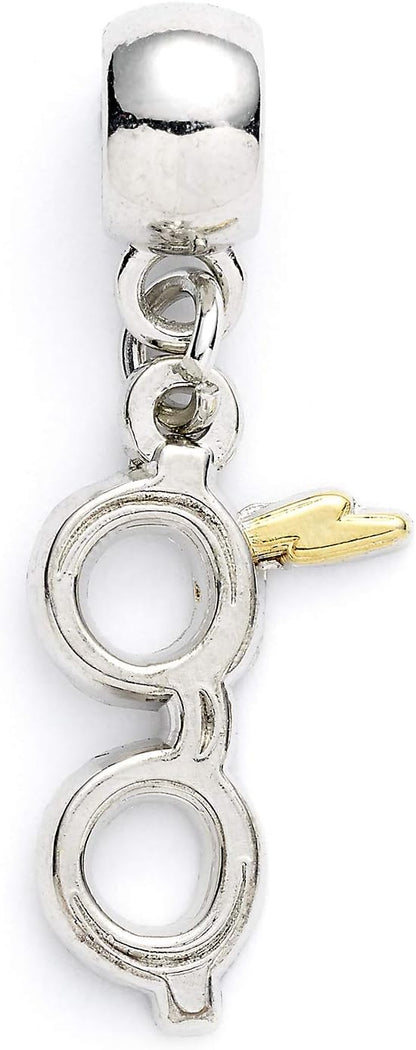 Official Harry Potter Silver Plated Charm Set including Chocolate Frog, Glasses & Time Turner charms by The Carat Shop
