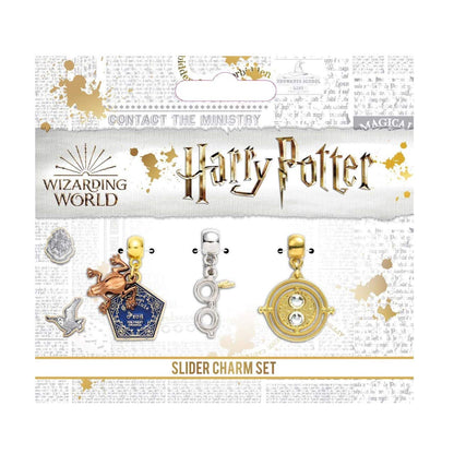 Official Harry Potter Silver Plated Charm Set including Chocolate Frog, Glasses & Time Turner charms by The Carat Shop
