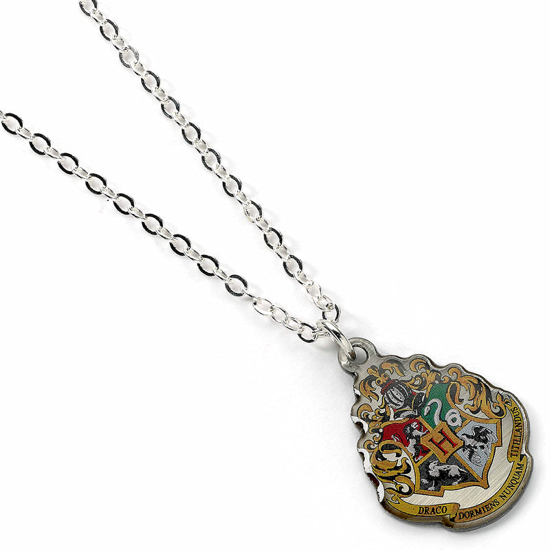 Harry Potter - Colgante y collar chapado en plata Hogwarts