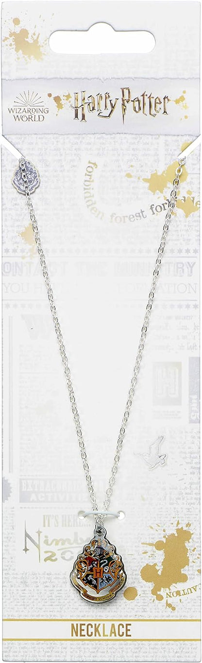 Harry Potter - Colgante y collar chapado en plata Hogwarts
