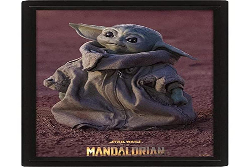 Gamesland The Mandalorian Grogu 3D Lenticular Frame - Real Motion and Depth Effect - Premium Officially Licensed Decoration - 10" x 8"