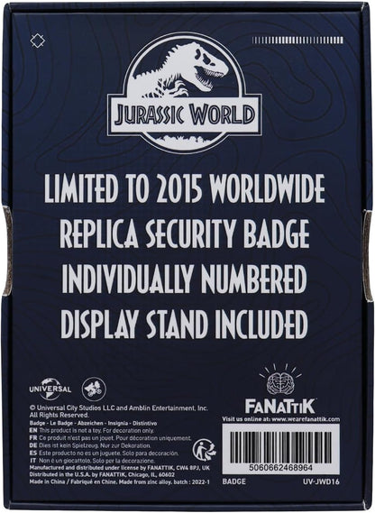 Jurassic World Limited Edition Replica Security Badge