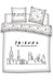 AYMAX S.P.R.L. Bettwäsche Friends für 2 Personen, Bettbezug 240 x 220 cm + 2 Kopfkissenbezüge 63 x 63 cm