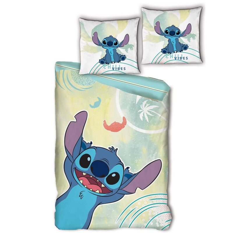 Disney Stitch 100% Cotton Bedding Set, Reversible Duvet Cover 140 x 200 cm + Pillowcase 65 x 65 cm