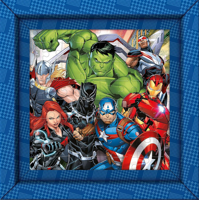 Clementoni 38801 Frame me up Avengers – Puzzle 60 Teile ab 4 Jahren, buntes Kinderpuzzle inkl. Rahmen aus Karton, zum Aufhängen ohne Kleber, Geschicklichkeitsspiel für Kinder