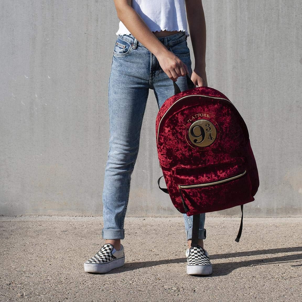 ARTESANIA CERDA Casual Fashion Velvet Harry Potter Backpack, Red