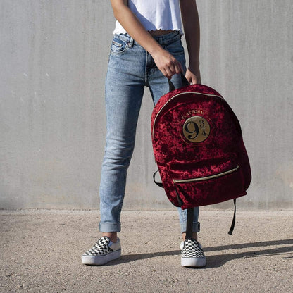 ARTESANIA CERDA Casual Fashion Velvet Harry Potter Backpack, Red
