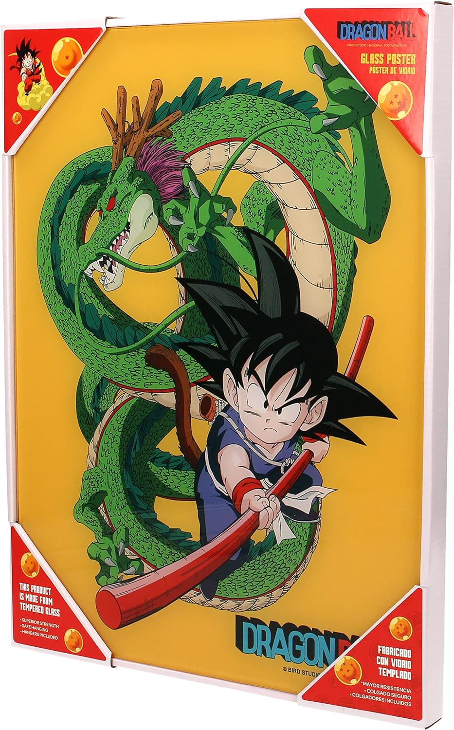 SD Toys Cristal Kid Goku and Shenron Glass Poster Dragon Ball Official Merchandising, Glas, Mehrfarbig (Mehrfarbig), 1.25 picometer