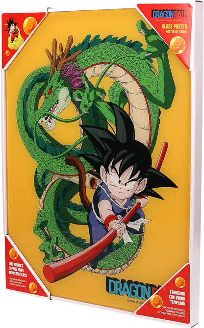 SD Toys Cristal Kid Goku and Shenron Glass Poster Dragon Ball Official Merchandising, Glas, Mehrfarbig (Mehrfarbig), 1.25 picometer
