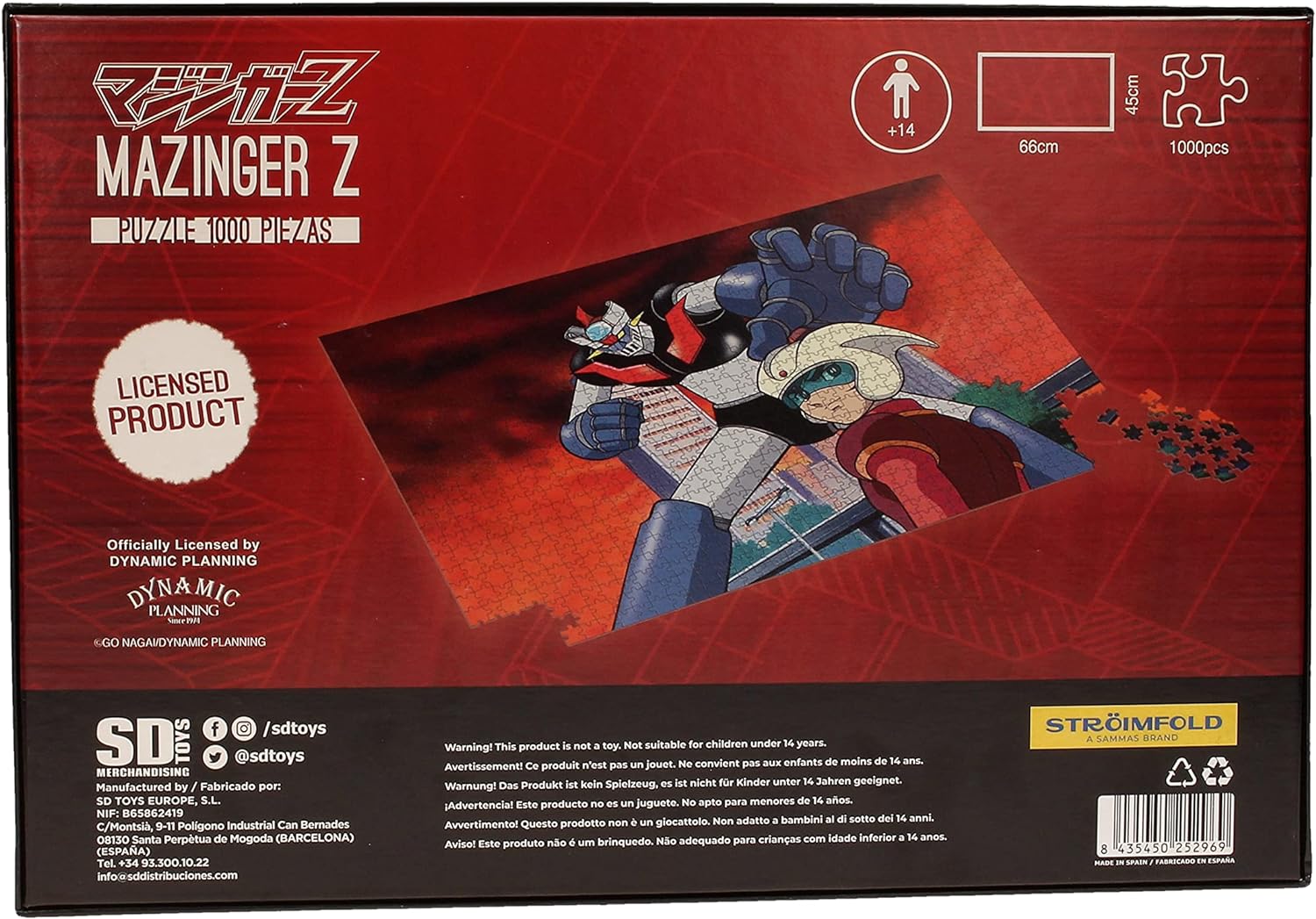 SD toys - Puzzle 1000 Koji Mazinger Z, Color, 66x45 (SDTOYS SDTSDT25296)