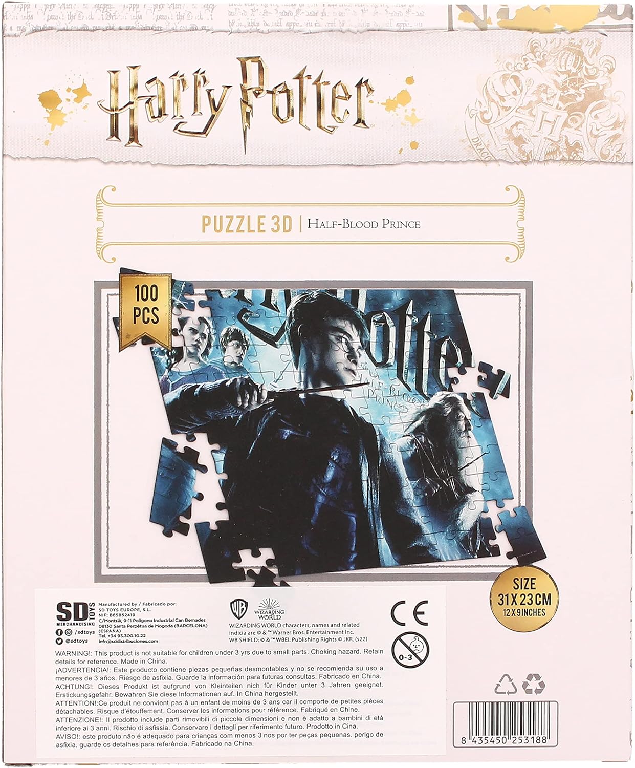 Sagas,Harry Potter- Puzzle Lenticular Harry Potter El Misterio del Principe 100 piezas Does Not Apply Giocattoli, Multicolore, One size, Z109075