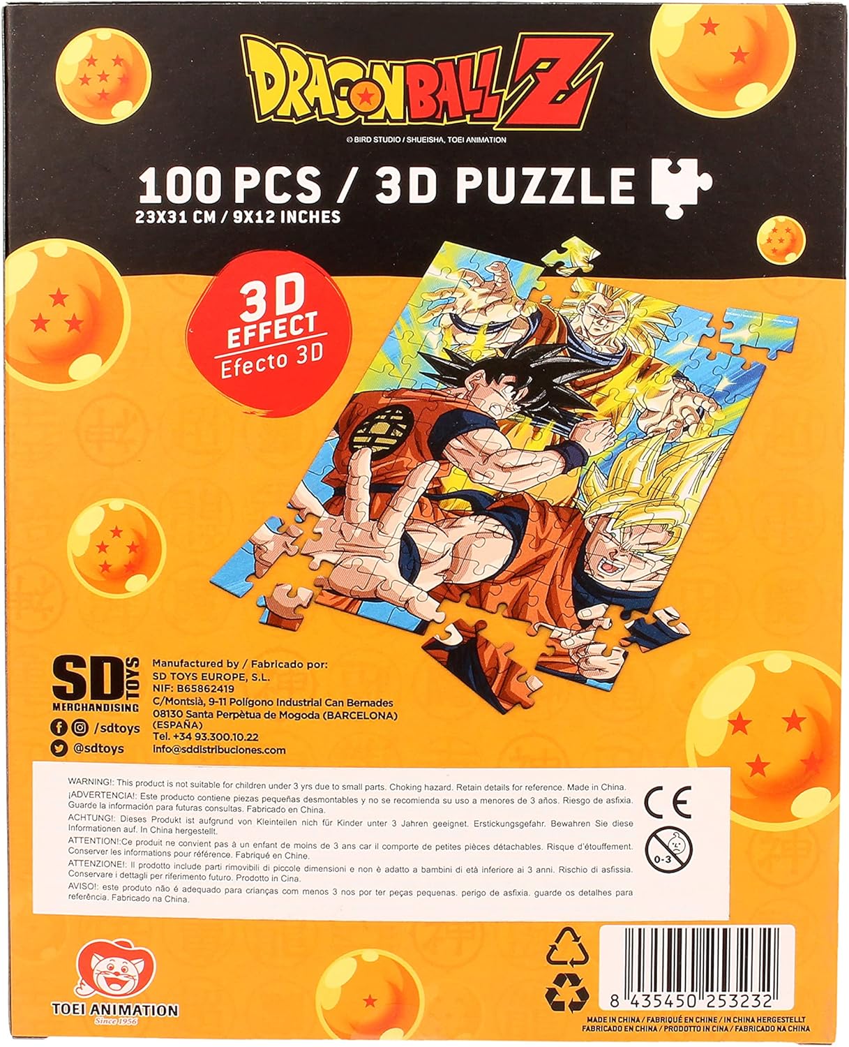 RED STRING- Puzzle Lenticular Dragon Ball Z Goku Saiyan 100 Piezas, Multicolor, Estándar (Z109080