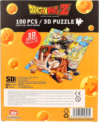 RED STRING- Puzzle Lenticular Dragon Ball Z Goku Saiyan 100 Piezas, Multicolor, Estándar (Z109080