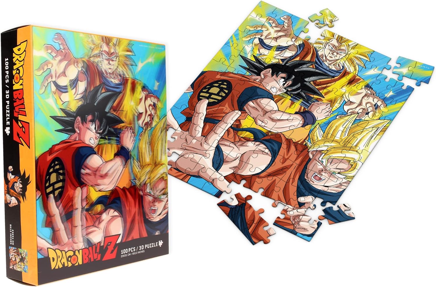 RED STRING- Puzzle Lenticular Dragon Ball Z Goku Saiyan 100 Piezas, Multicolor, Estándar (Z109080