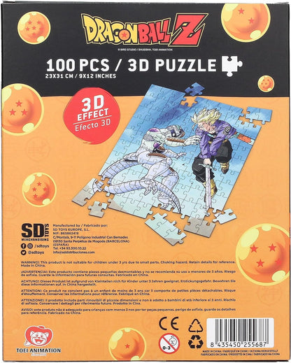 SD TOYS Puzzle 100 Effetto 3D Trunks Vs Frizza Dragon Ball Z, 8435450255687