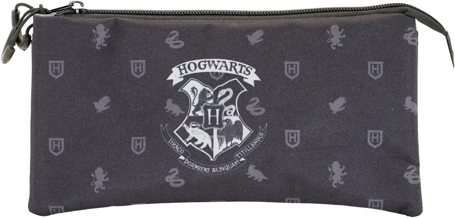 Harry Potter Howgarts-FAN Dreifach Federmäppchen, Schwarz