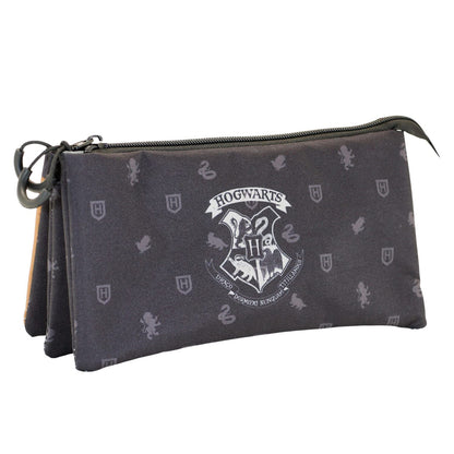 Harry Potter Howgarts-FAN Dreifach Federmäppchen, Schwarz