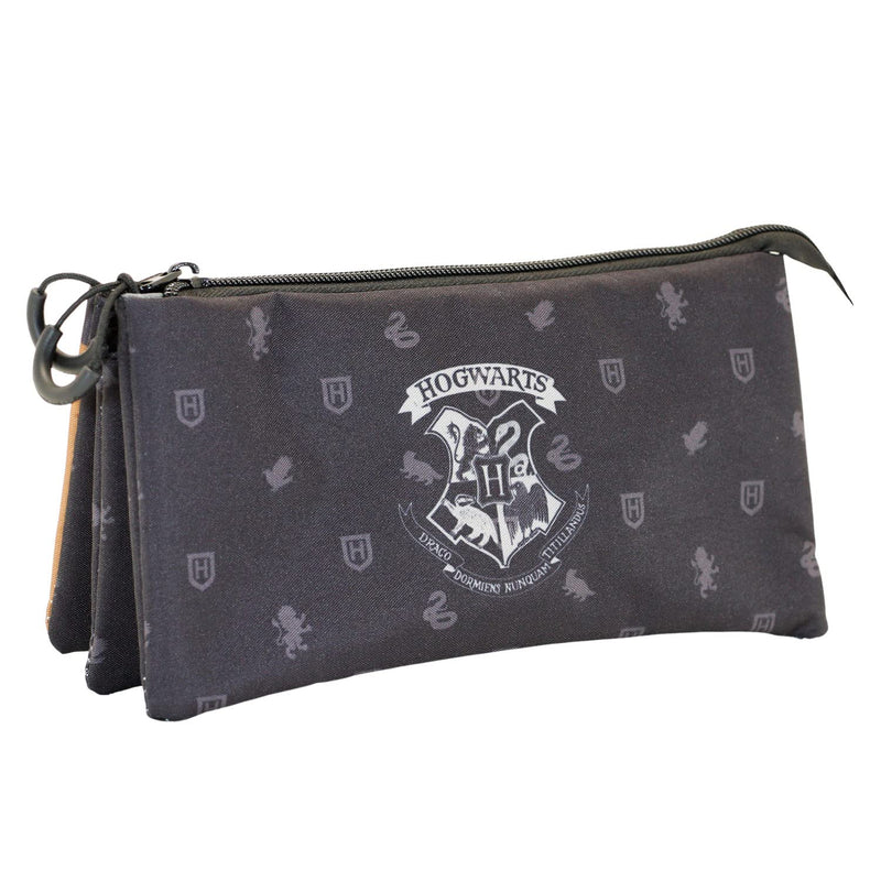 Harry Potter Howgarts-FAN Dreifach Federmäppchen, Schwarz