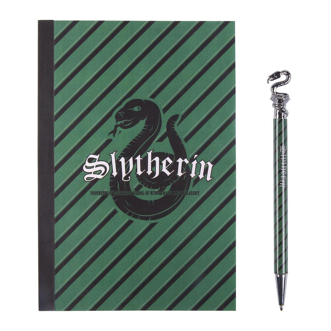 CERDA Harry Potter - Set de papelería Slytherin - Bloc de notas + bolígrafo (2 unidades