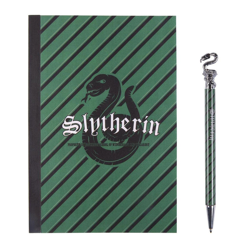 CERDA Harry Potter - Set de papelería Slytherin - Bloc de notas + bolígrafo (2 unidades