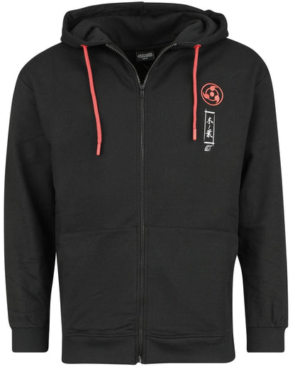 Naruto Shippuden - Kakashi Hombre Capucha con Cremallera Negro Regular