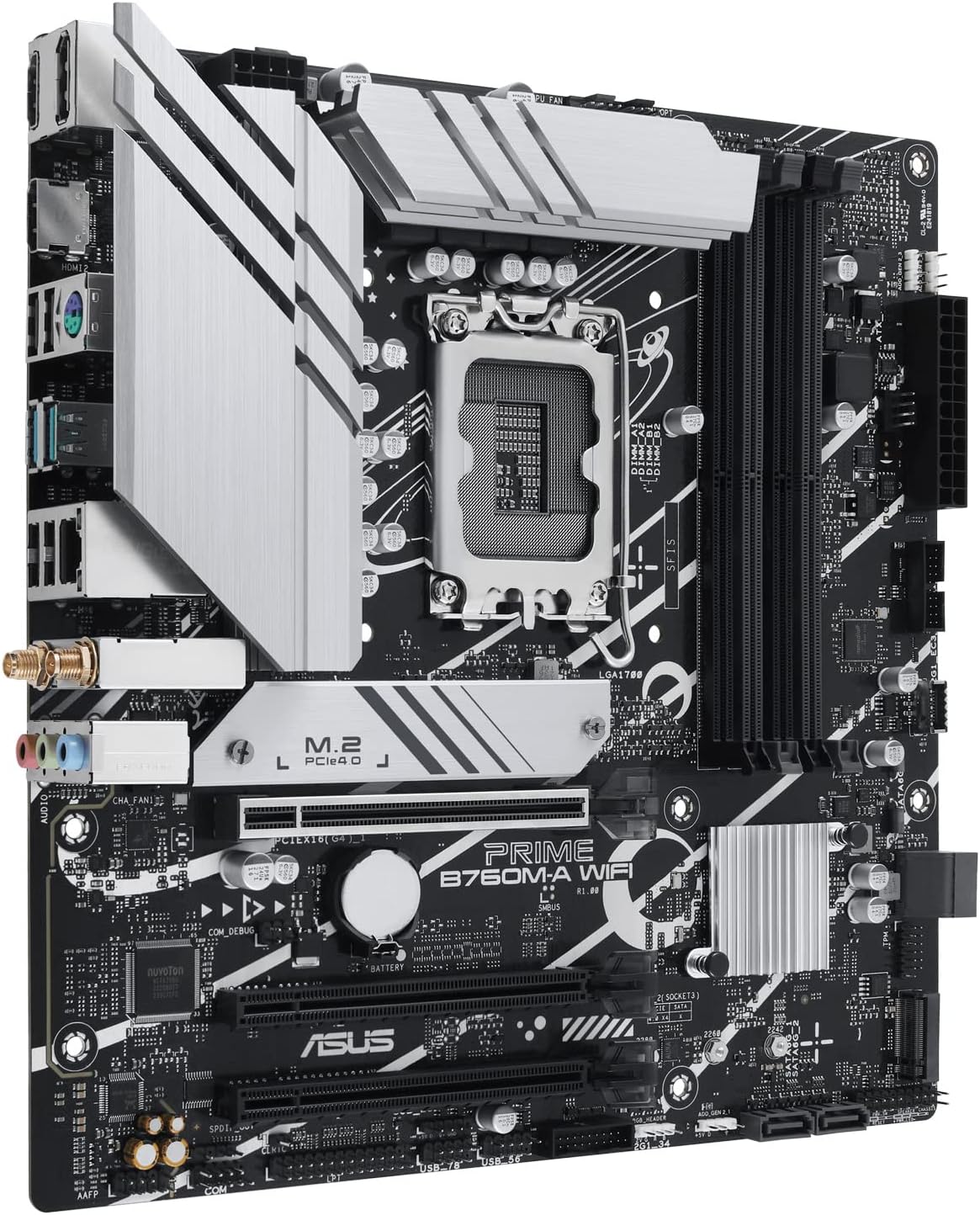 Asus PRIME B760M-A WIFI, Intel B760, 1700, Micro ATX, 4 DDR5, 2 HDMI, DP, Wi-Fi 6, 2.5G LAN, PCIe4, 2x M.2