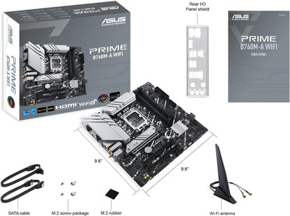 Asus PRIME B760M-A WIFI, Intel B760, 1700, Micro ATX, 4 DDR5, 2 HDMI, DP, Wi-Fi 6, 2.5G LAN, PCIe4, 2x M.2