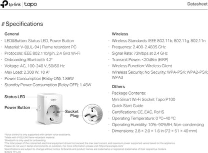 Smart Plug Tp-Link Tapop100-Pk1 2300W