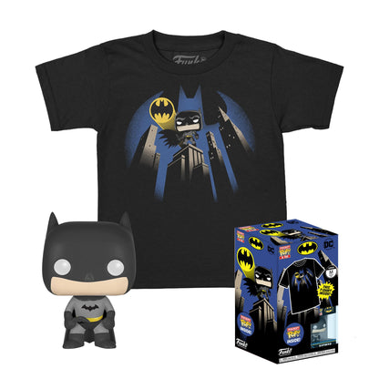 Funko Pocket Pop! & Tee: DC - Batman - Extra - for Children and Kids - Extra Large - (XL) - DC Comics - T-Shirt - Clothes With Collectable Vinyl Minifigure - Gift Idea - Toys and Short Sleeve Top