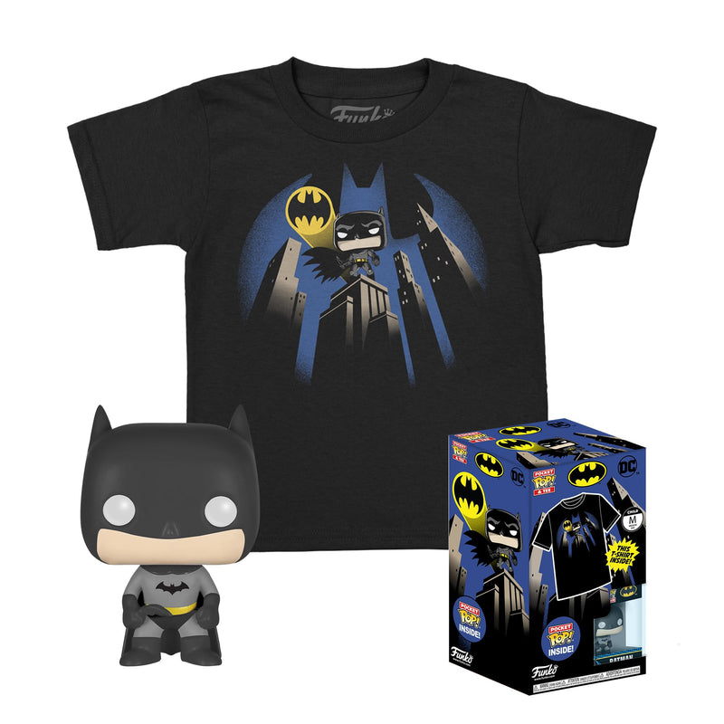 Funko Pocket Pop! & Tee: DC - Batman - Extra - for Children and Kids - Extra Large - (XL) - DC Comics - T-Shirt - Clothes With Collectable Vinyl Minifigure - Gift Idea - Toys and Short Sleeve Top