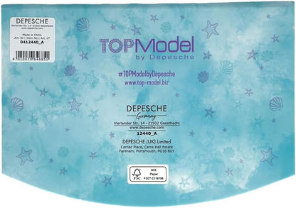 Depesche 12440 TOPModel Mermaid Small Jewellery Box in Turquoise with Mermaid Motif Jewellery Box with Mirror and Hinged Lid
