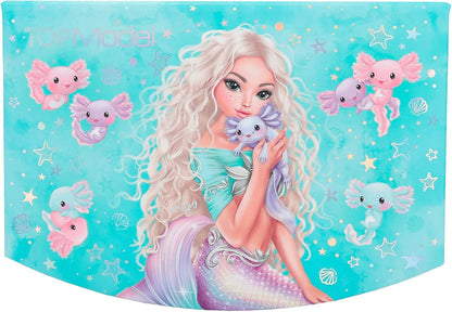 Depesche 12440 TOPModel Mermaid Small Jewellery Box in Turquoise with Mermaid Motif Jewellery Box with Mirror and Hinged Lid