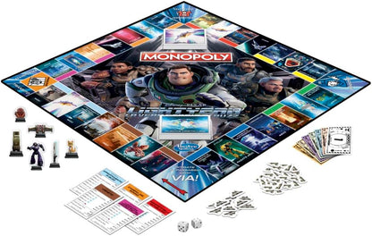 Monopoly: edición Lightyear de Disney Pixar, juego de mesa para familias y niños, juegos de mesa familiar, regalos para niños a partir de 8 años