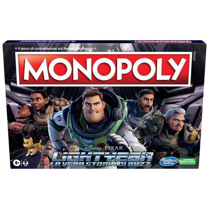 Monopoly: edición Lightyear de Disney Pixar, juego de mesa para familias y niños, juegos de mesa familiar, regalos para niños a partir de 8 años