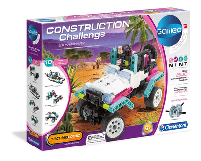 Clementoni Galileo Construction Challenge-Kit de construcción técnica-Safari Park, para niños a Partir de 8 años, Color Multicolor, Mittel (59143