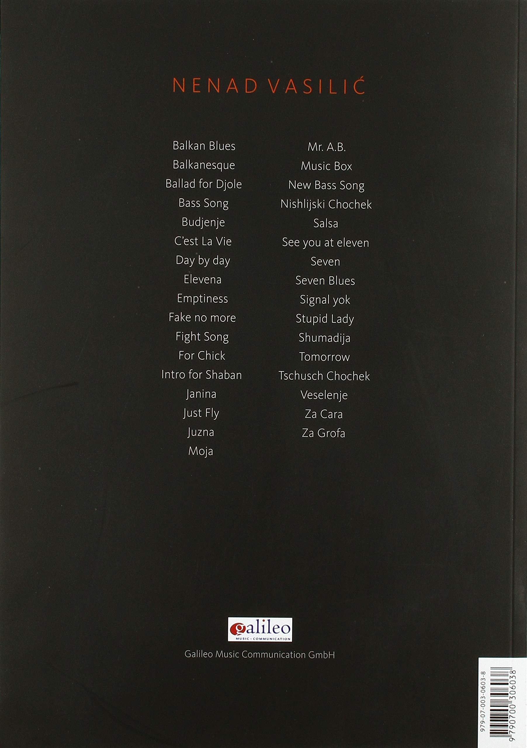 Nenad Vasilic Songbook