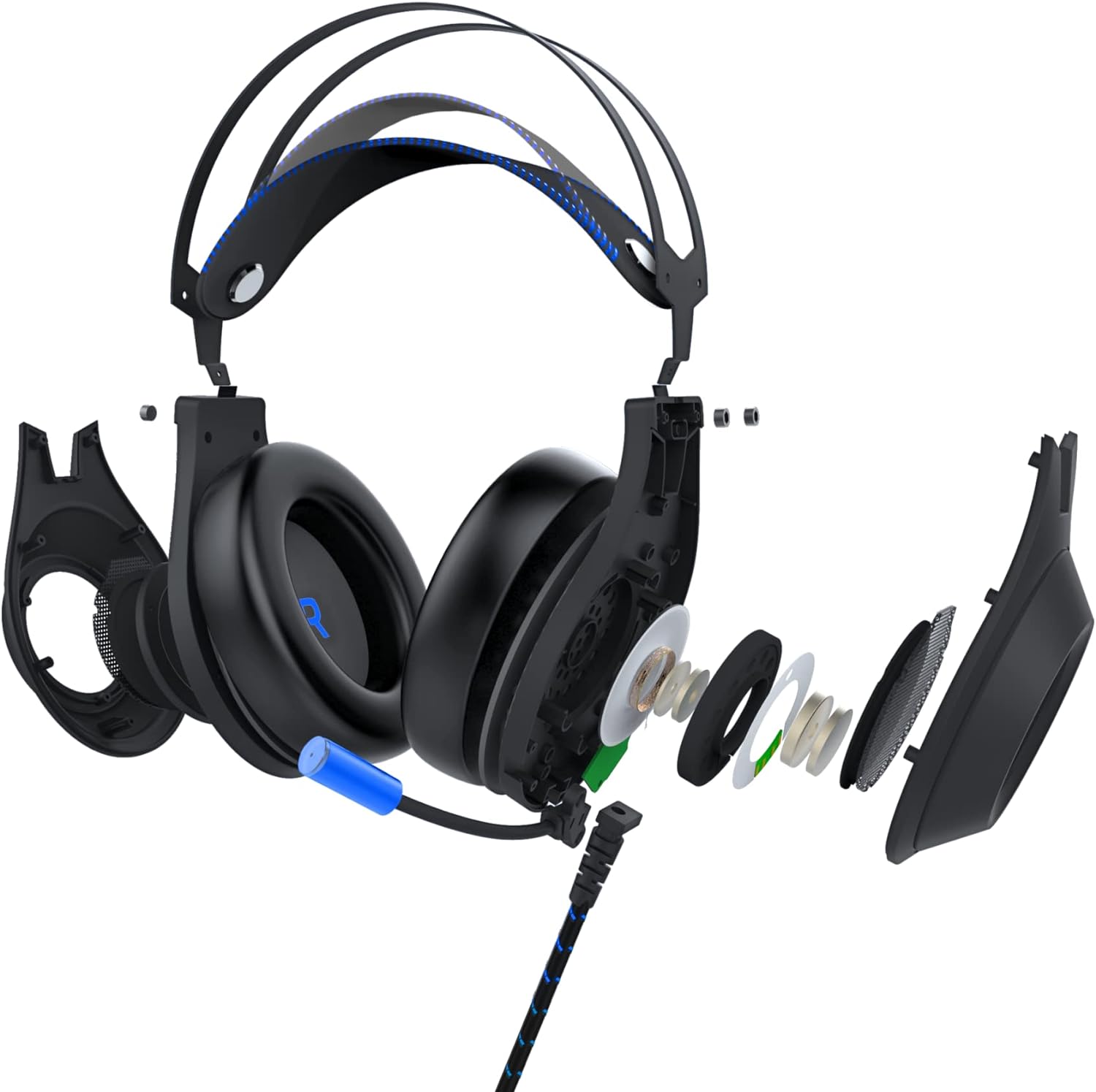 Bionik Sirex Gaming Headset with Mic for PS5: 50MM Drivers, Memory Foam, Mute Switch, Adjustable Head Beam, PS4/Xbox Series XS/Nintendo Switch OLED/PC/Mac