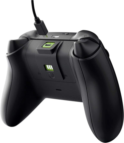 PowerA Play & Charge Kit for Xbox Series X|S and Xbox One Wireless Controllers, Compatible with Xbox Charger Dock, 2 x Rechargeable Batteries with LED Indicators, 4 x Battery Doors - Black & Green Bla